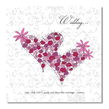 (image for) Wedding Card : Floral Hearts