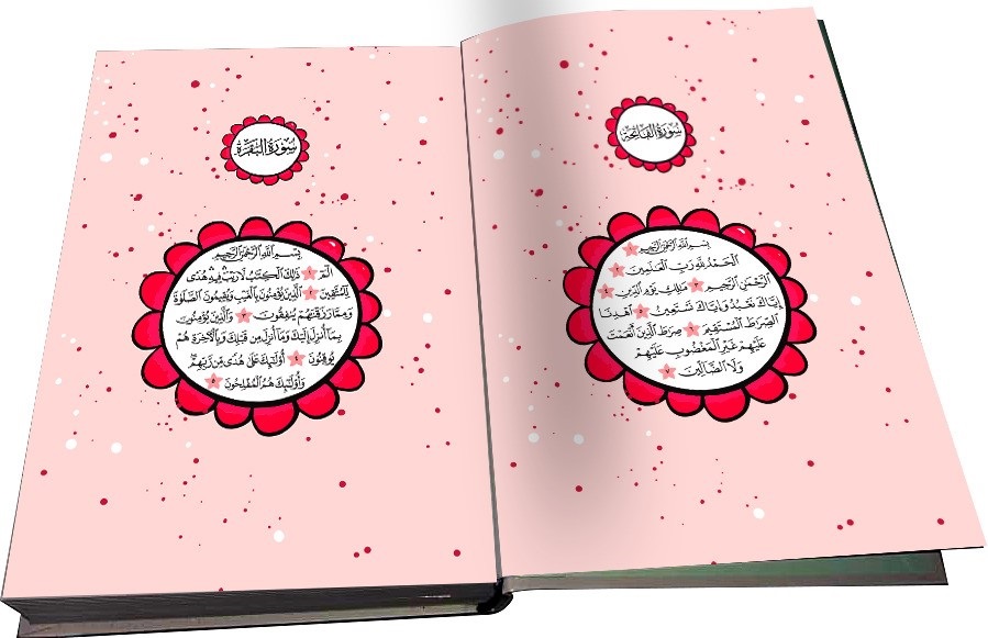 Modal Additional Images for Qur'an : Pink Flowers Theme